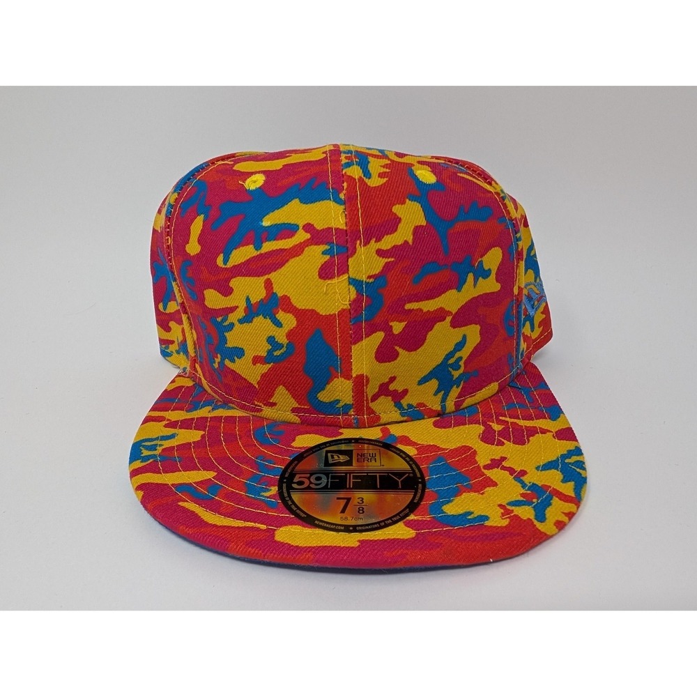 Andy Warhol New Era 59FIFTY Hat Cap Fitted Mens 7 3/8 Camo Multicolor Pop Art